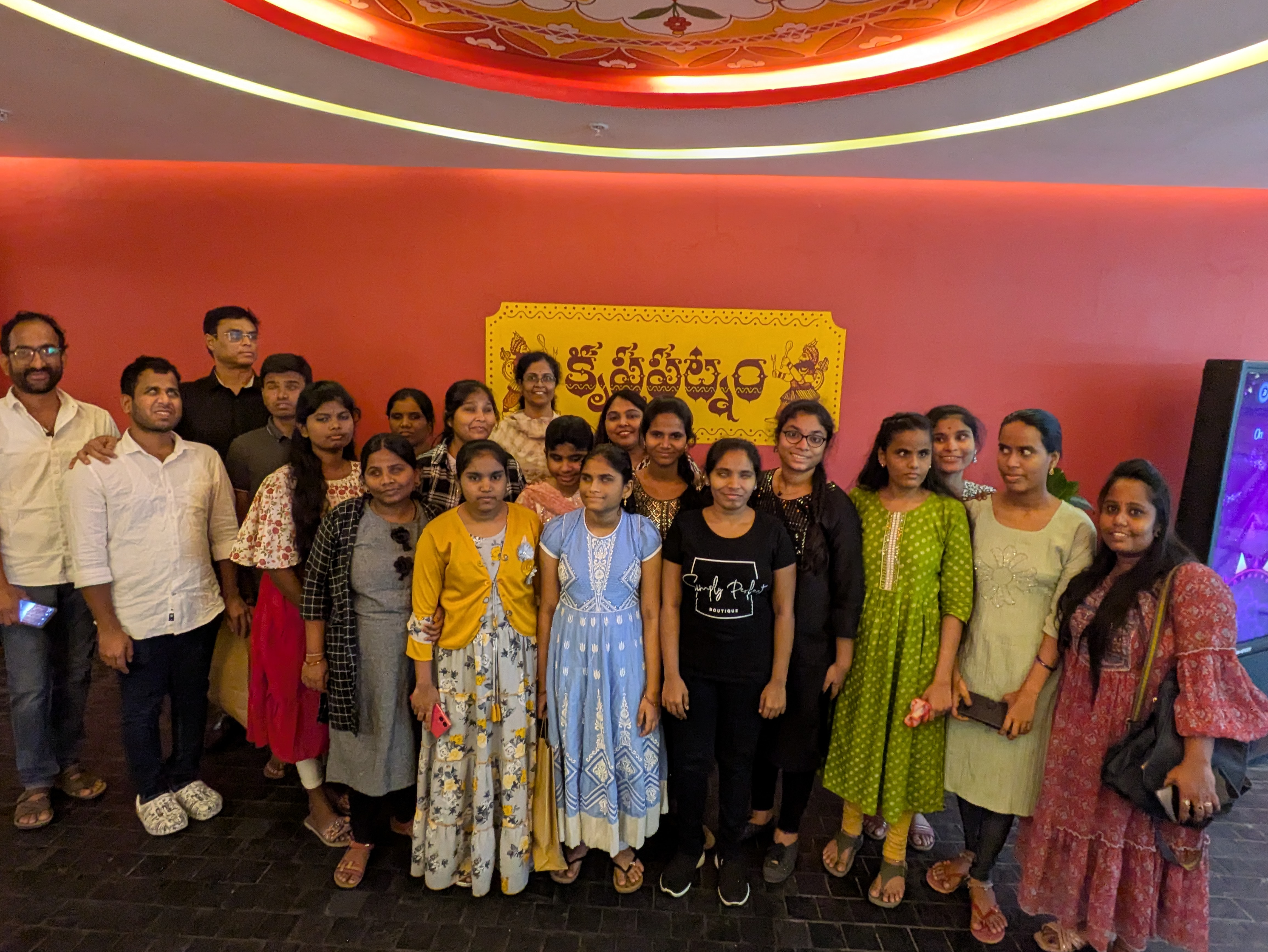 Group photo from a student outing organized by Aahladha program